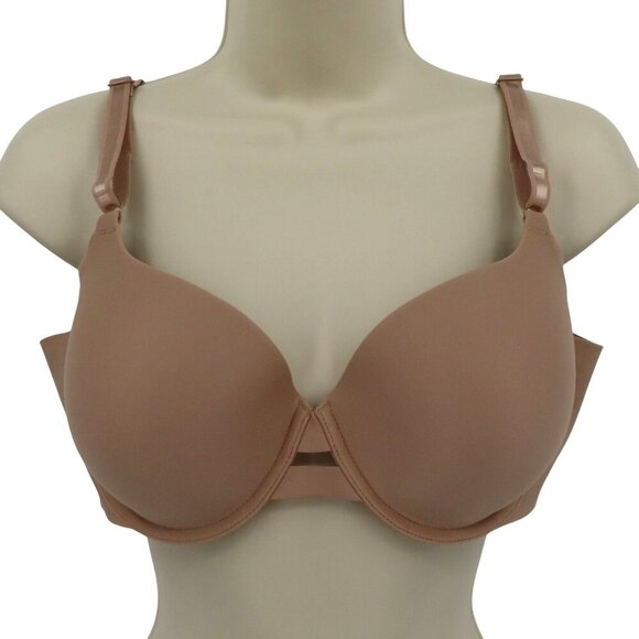Warners 36C Bra 1356 No Side Effects Comfort Underwire Lined T Shirt Solid Beige - Picture 1 of 12